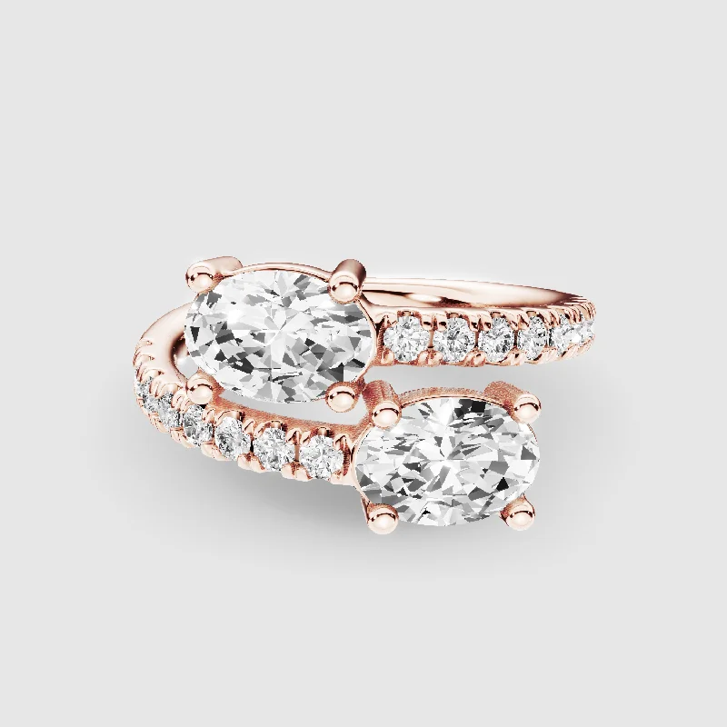 Stackable Fashion Rings in Rose - Gold Tone with Delicate Floral EngravingsThe Interstate Ring-Oval