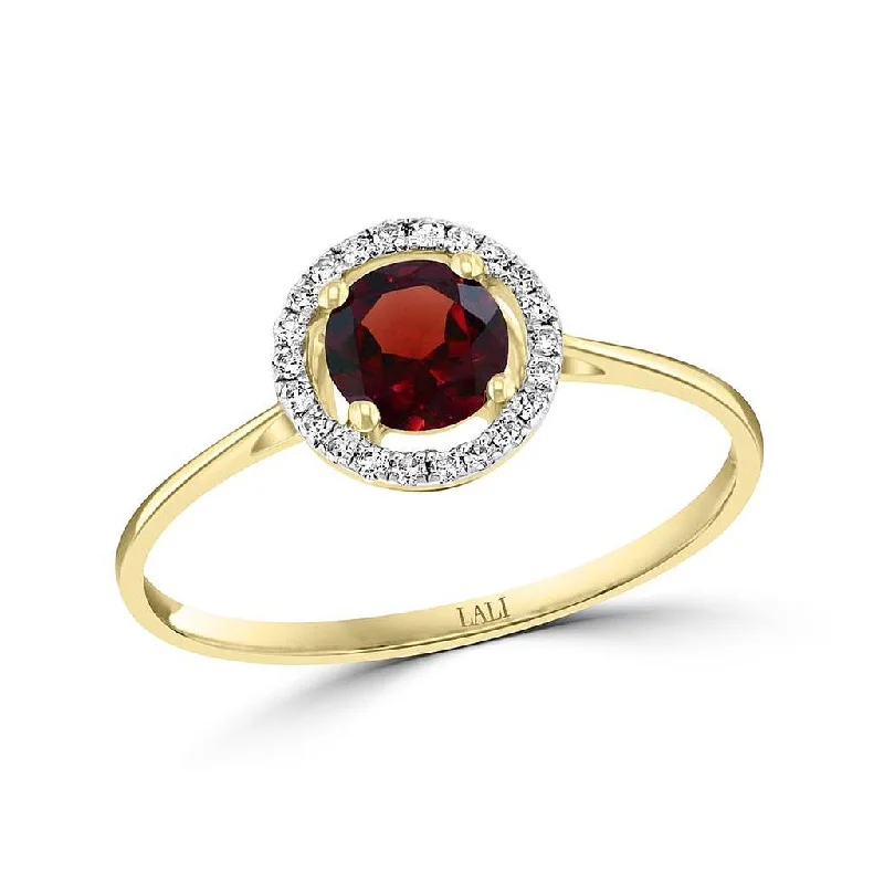 Bohemian - Style Fashion Rings with Turquoise and Silver Filigree for a Free - Spirited LookJanuary Birthstone Rings: 14K Yellow Gold Diamond And Garnet Halo Ring