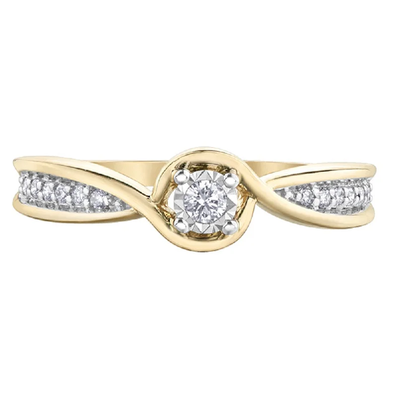 Women's Solitaire Diamond Rings with Round - Cut Diamonds and Platinum Settings for an Elegant EngagementAccented Twist Illusion Set Diamond Ring