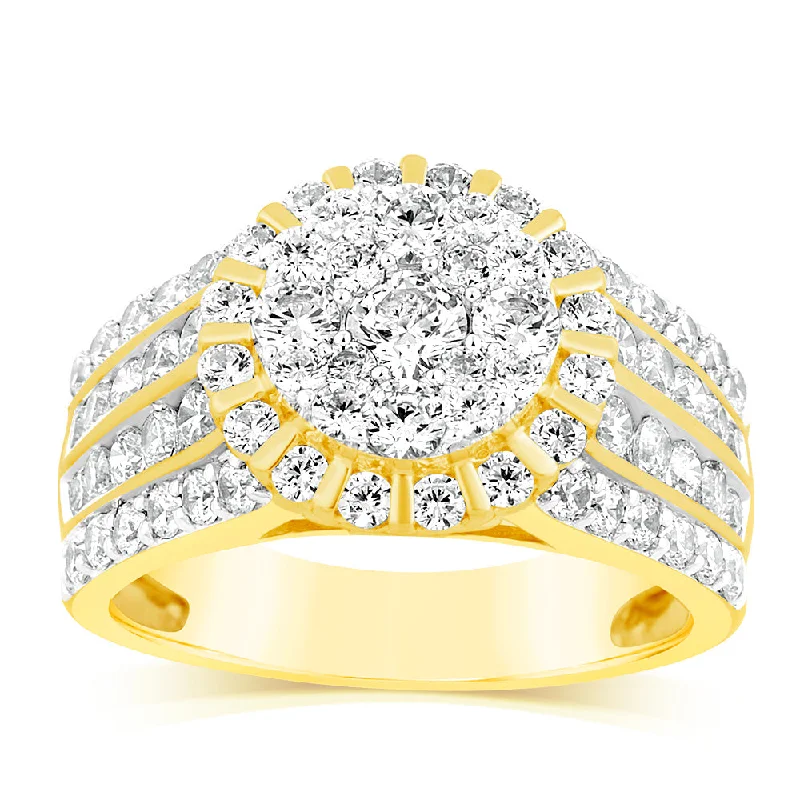 Women's Solitaire Diamond Rings with Round - Cut Diamonds and Platinum Settings for an Elegant EngagementLuminesce Lab Grown 10ct Yellow Gold Ring in 2.15 Carat Diamond