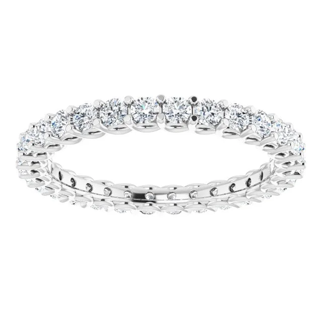 Channel - Set Women's Diamond Rings with Diamonds Securely Held in a Metal Groove for Durability0.90 ct. Round Diamond Eternity Band Trellis Setting