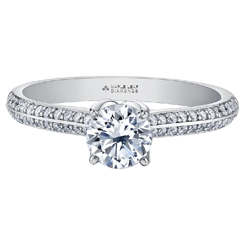 Signature - Design Women's Diamond Rings with a Brand - Specific Pattern and High - Quality DiamondsContemporary Round Canadian Diamond Ring