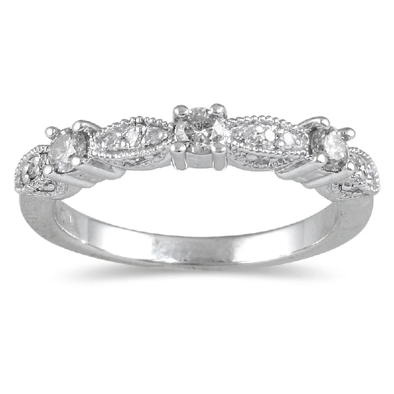 Cushion - Cut Women's Diamond Rings in Platinum with a Soft and Romantic Appearance1/3 Carat TW Diamond Band in 10K White Gold