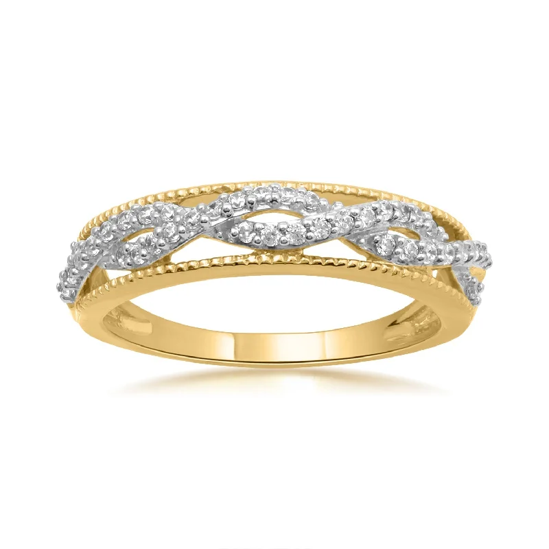 Art Deco - Inspired Women's Diamond Rings with Geometric Designs and Baguette - Cut Diamonds14K YG Band Diamond Ring-1pc