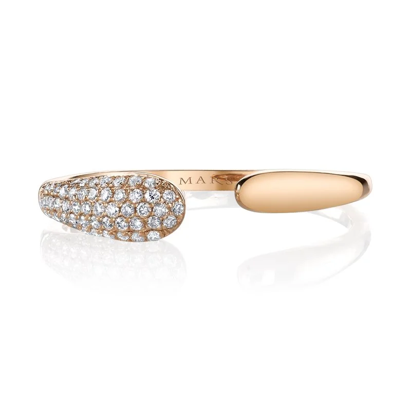 Pearl - Adorned Fashion Rings in Gold - Tone Alloy for a Sophisticated Look14K Rose Gold 0.20ct. Pave Diamond Split Style Fashion Ring