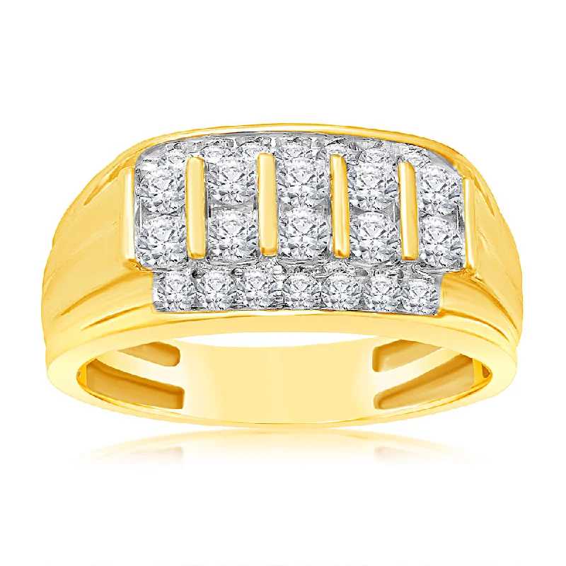 Signature - Design Women's Diamond Rings with a Brand - Specific Pattern and High - Quality DiamondsLuminesce Lab Grown 1 Carat Diamond Gents Ring in 9ct Yellow Gold