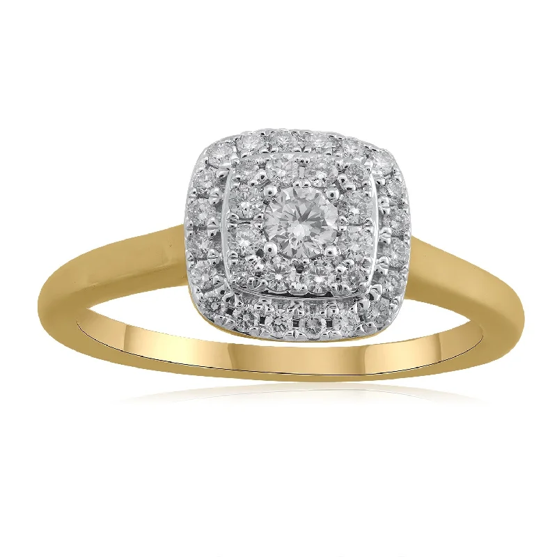 Marquise - Cut Women's Diamond Rings in Palladium for a Unique and Elongated Shape18K YG Cluster Diamond Ring-1pc