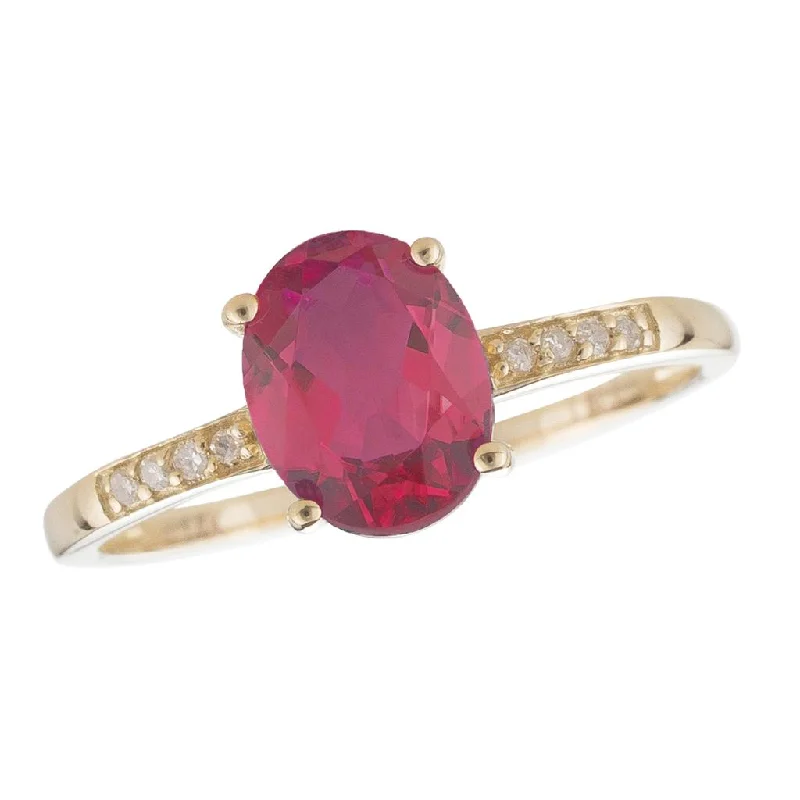 Pearl - Adorned Fashion Rings in Gold - Tone Alloy for a Sophisticated LookJuly Birthstone Rings: 14K Yellow Gold Diamond And Ruby Ring