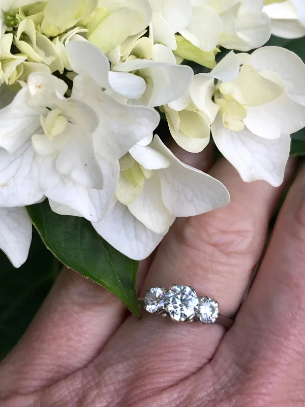 Men's Alexandrite Engagement Rings in Platinum with a Hidden Halo of DiamondsPlatinum 1.21 ct certified natural diamond trilogy ring