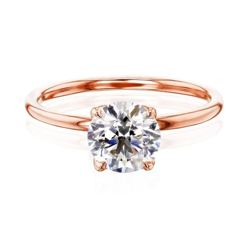 Tennis - Style Women's Diamond Rings with a Continuous Row of Diamonds for a Classic and Versatile LookAnnello by Kobelli 14k Gold 1ct Round Certified Lab Grown Diamond High Tulip Solitaire Ring (IJ/SI)