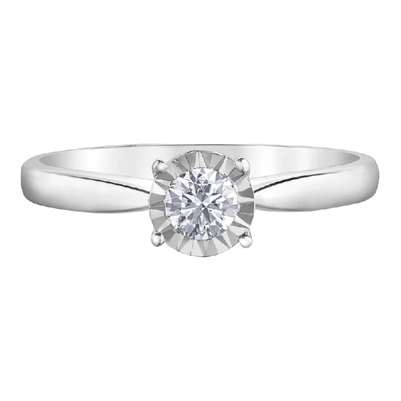 Cushion - Cut Women's Diamond Rings in Platinum with a Soft and Romantic AppearanceClassic Illusion-Set Round Diamond Solitaire Ring