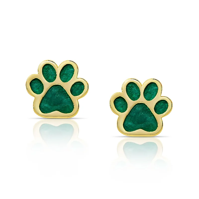 Rose Gold - Tone Geometric - Patterned Stud Earrings for a Modern and Trendy LookDog Paw Stud Earrings