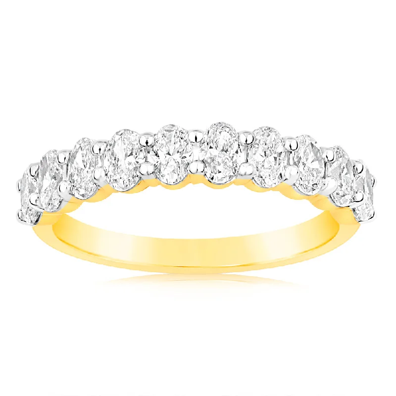 Signature - Design Women's Diamond Rings with a Brand - Specific Pattern and High - Quality DiamondsLuminesce Lab Grown 10ct Yellow Gold Eternity Oval Cut Shaped Ring in 1 Carat Diamond