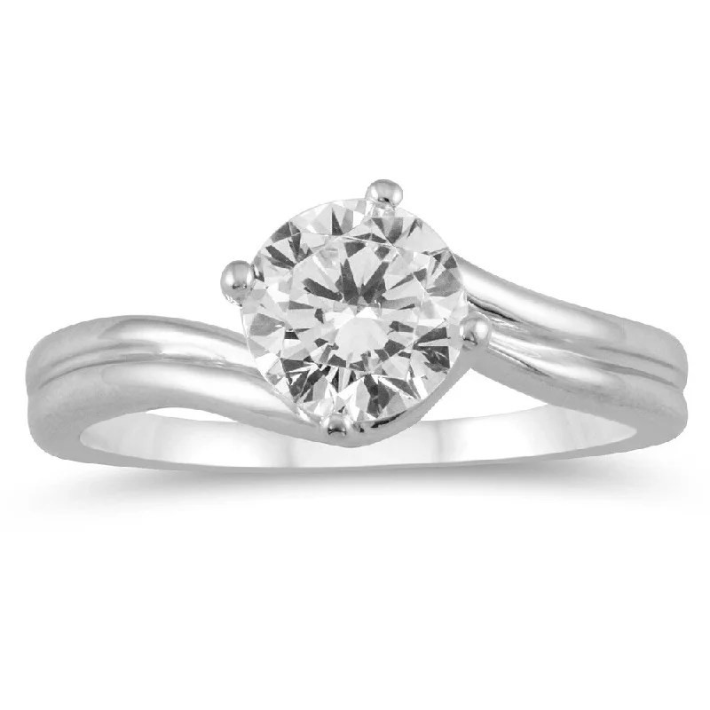 Adjustable Women's Diamond Rings with a Flexible Band for a Comfortable and Custom FitAGS Certified 1 Carat Diamond Solitaire Ring in 14K White Gold (I-J Color, I2-I3 Clarity)