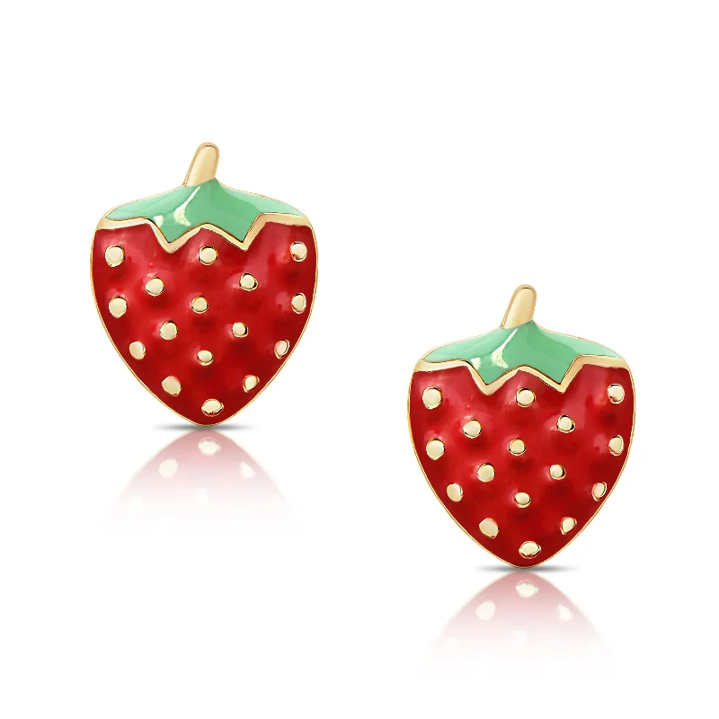 Hypoallergenic Sterling Silver Star - Studded Stud Earrings for Sensitive EarsStrawberry Stud Earrings