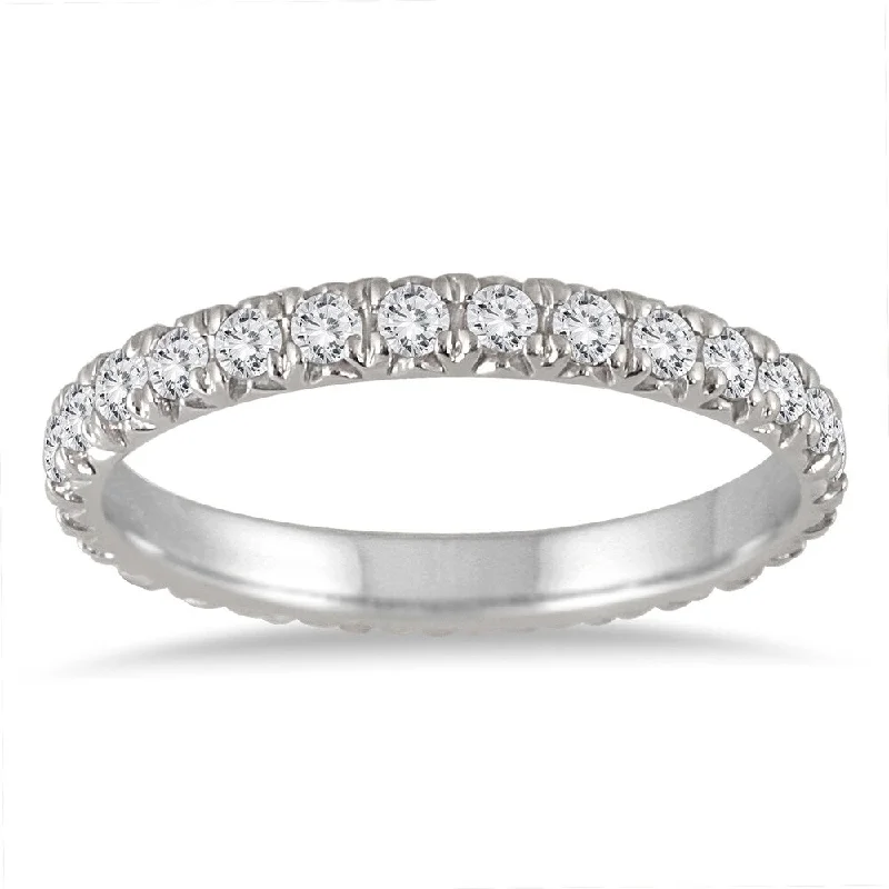 Tennis - Style Women's Diamond Rings with a Continuous Row of Diamonds for a Classic and Versatile Look1 3/8 Carat TW Diamond Eternity Wedding Band in 14K White Gold