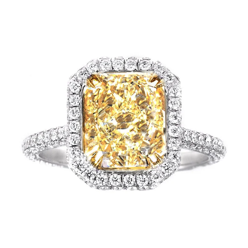 Signature - Design Women's Diamond Rings with a Brand - Specific Pattern and High - Quality DiamondsLily Radiant Cut Pave Ring