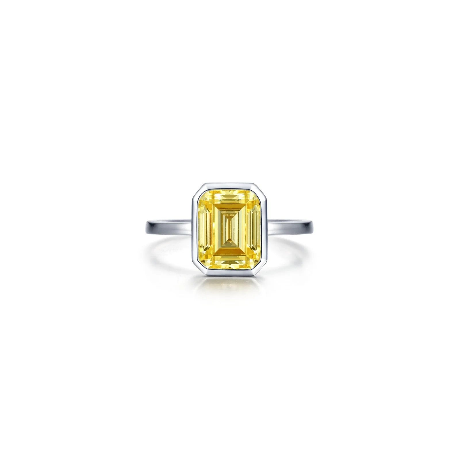 Enamel - Coated Fashion Rings in Bright Colors with Animal - Print PatternsLafonn Canary Emerald-Cut Bezel-Set Ring R2038CAP05