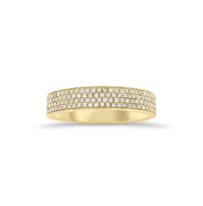 Minimalist Fashion Rings in Stainless Steel with a Single Solitaire CrystalPave Diamond Stackable Ring