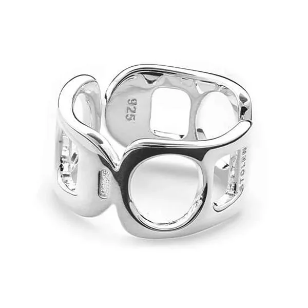 Fashion Rings with Initial Charms in Silver - Plated Metal for a Custom AccessoryStolen Girlfriends Club Pop Tabs Band Ring Size S