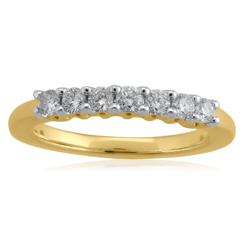 Tennis - Style Women's Diamond Rings with a Continuous Row of Diamonds for a Classic and Versatile Look18K YG Band Diamond Ring-1pc