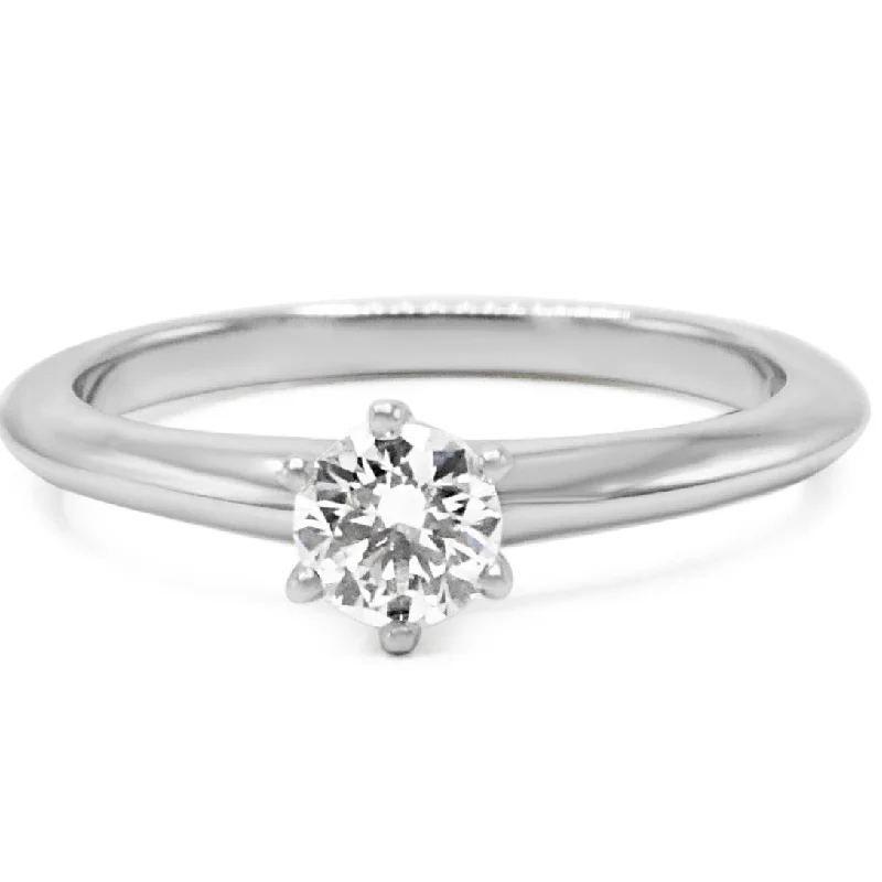 Women's Diamond Rings with Side - Stone Pave Setting for a Sparkling and Continuous ShineTiffany & Co. Solitaire 0.40ct Diamond Ring