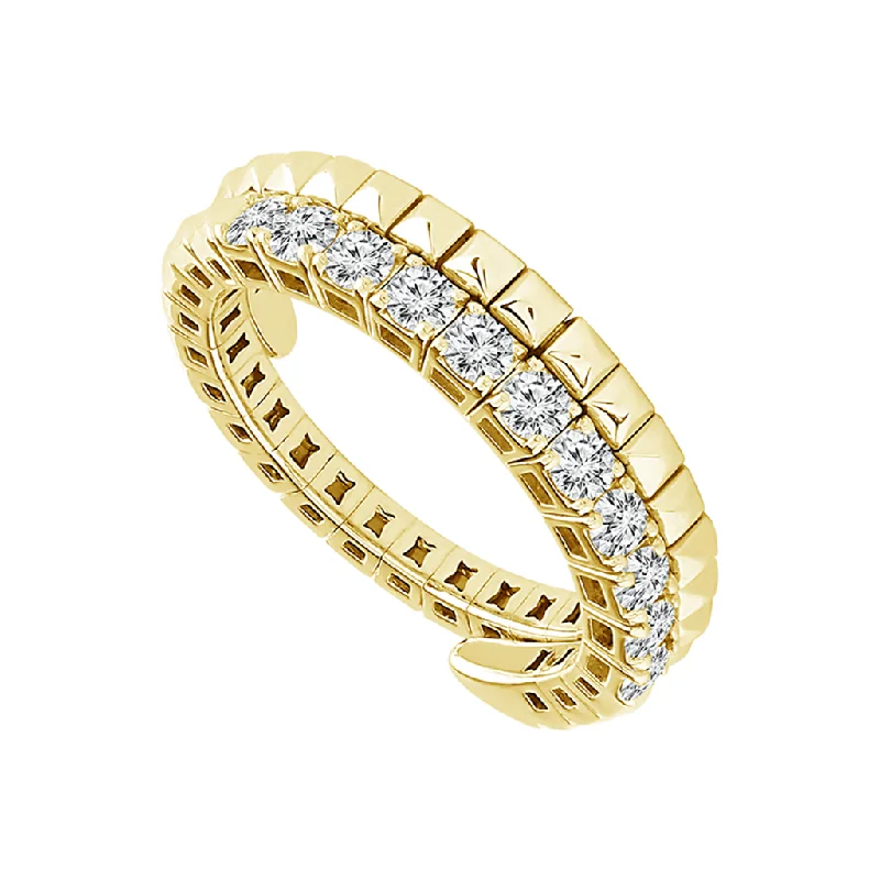 Magnetic Fashion Rings in Stainless Steel with a Modern, Interlocking Design14K Yellow Gold Flexi Diamond Ring