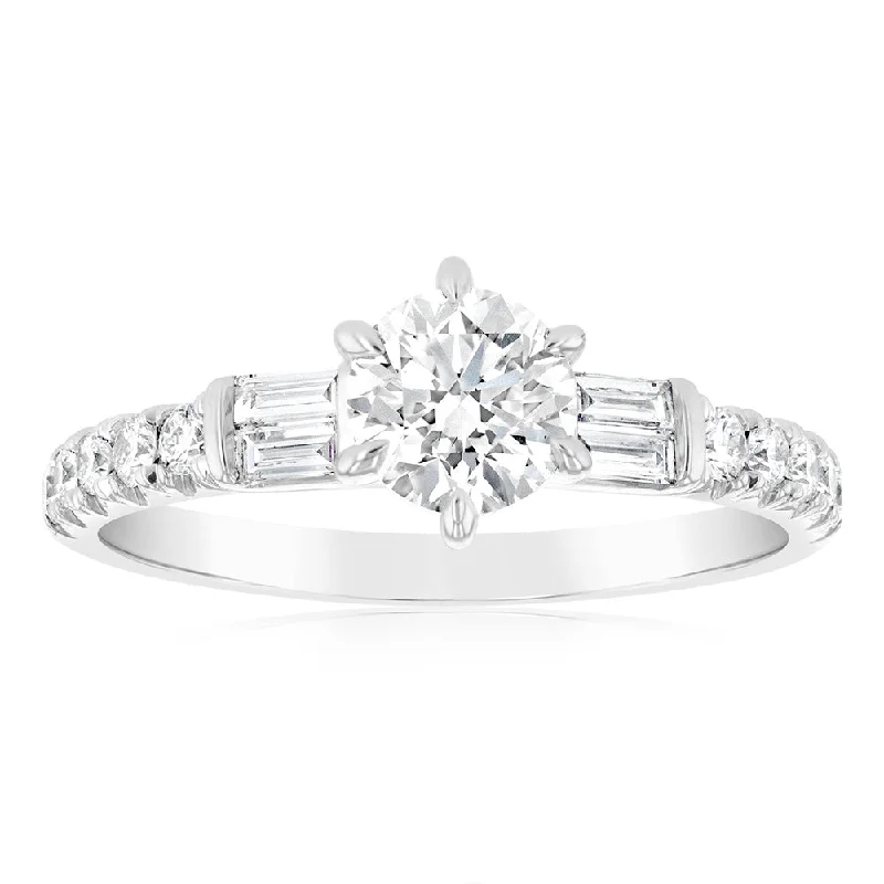 Adjustable Women's Diamond Rings with a Flexible Band for a Comfortable and Custom FitLuminesce Lab Grown 9ct White Gold 1 Carat Solitaire Fancy Diamond Ring