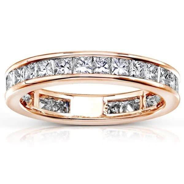 Tennis - Style Women's Diamond Rings with a Continuous Row of Diamonds for a Classic and Versatile LookAnnello by Kobelli 14k Gold 2ct TDW Diamond Eternity Wedding Band