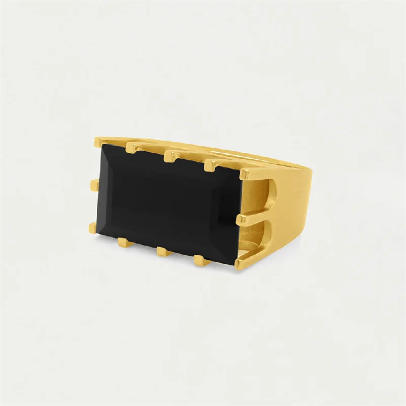 Magnetic Fashion Rings in Stainless Steel with a Modern, Interlocking Design22K Yellow Gold Overlay Castle Ring