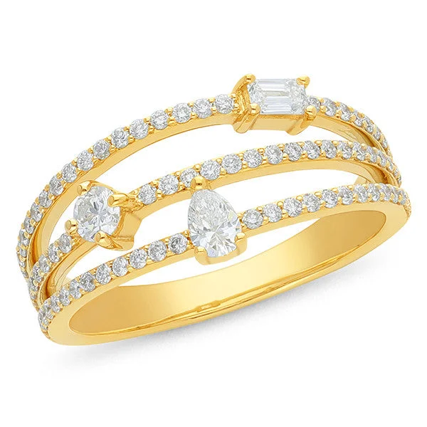 Princess - Cut Women's Diamond Rings in White Gold with a High - Clarity Diamond for a Modern Look9ct Yellow Gold Lab Grown Diamond Pave Dress Ring