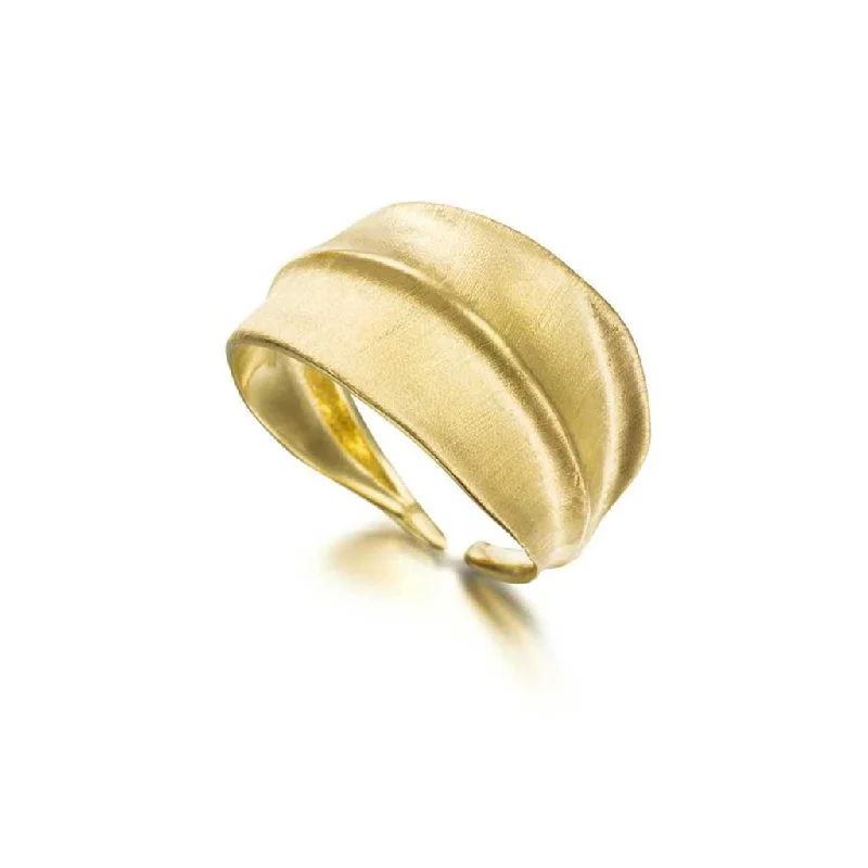 LED - Lit Fashion Rings in Plastic with Color - Changing Effects for a Futuristic Look18K Yellow Gold Vermeil Leaf Ring