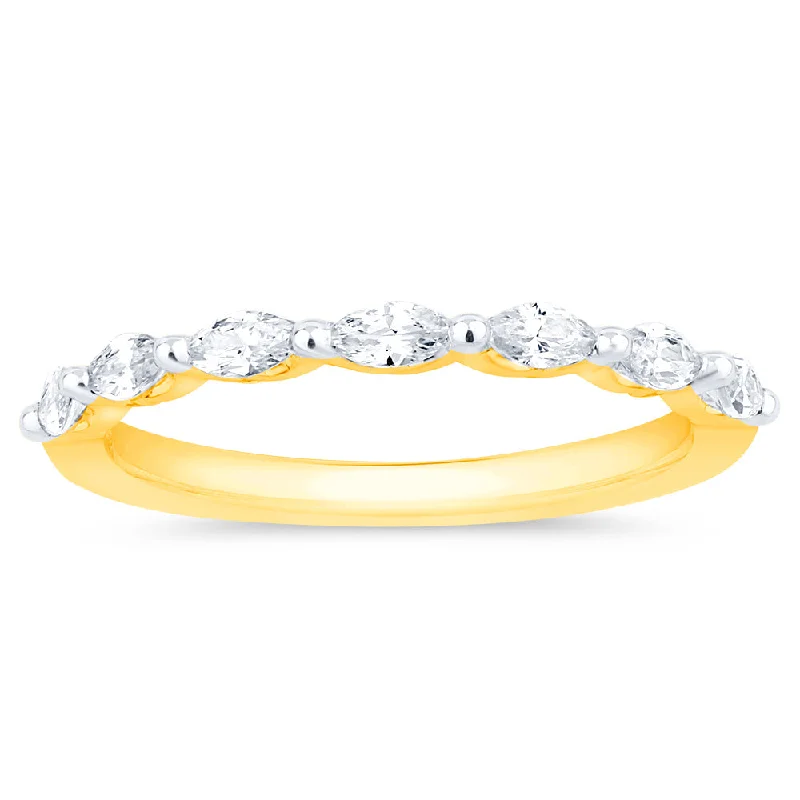 Women's Diamond Rings with Side - Stone Pave Setting for a Sparkling and Continuous ShineLuminesce Lab Grown Diamond 0.40 Carat in 18ct Yellow Gold