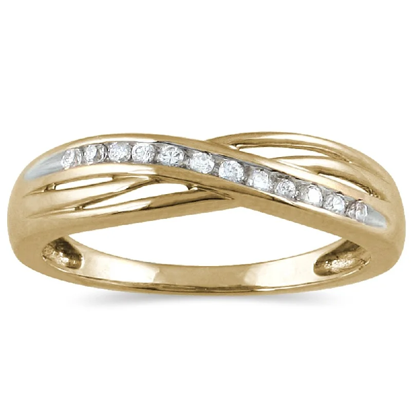 Cluster - Style Women's Diamond Rings with Multiple Small Diamonds Arranged in a Stunning PatternMarquee 1/10 Carat TW Diamond Ring 10K Yellow Gold