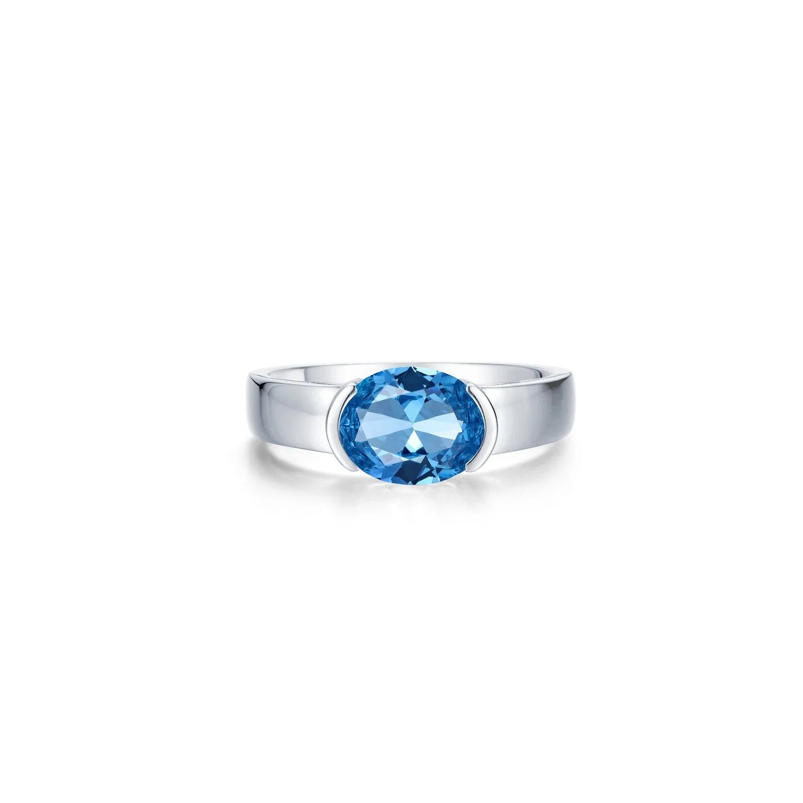 Magnetic Fashion Rings in Stainless Steel with a Modern, Interlocking DesignLafonn Blue Topaz Oval Modernist Solitaire Ring R2037BTP05