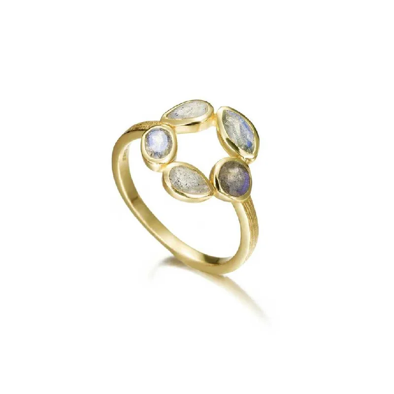 LED - Lit Fashion Rings in Plastic with Color - Changing Effects for a Futuristic LookSterling Silver 18K Yellow Gold Vermeil Flower Ring With Labradorites