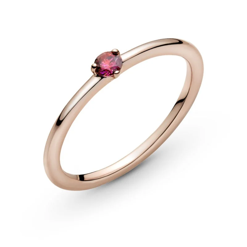 Statement - Making Fashion Rings in Gold - Plated Brass with Oversized Cubic Zirconia StonesPandora Rose Solitaire Ring With Red Cz