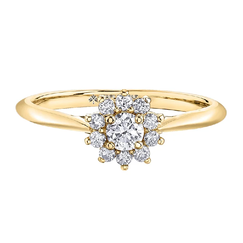 Princess - Cut Women's Diamond Rings in White Gold with a High - Clarity Diamond for a Modern LookFlower Inspired Canadian Diamond Ring