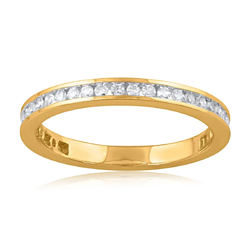 Adjustable Women's Diamond Rings with a Flexible Band for a Comfortable and Custom Fit18K YG Band Diamond Ring-1pc