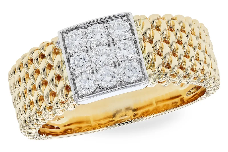 Vintage - Reproduction Fashion Rings in Bronze with Cameo - Style Medallions14K Yellow Gold Contemporary Natural Diamonds Ring