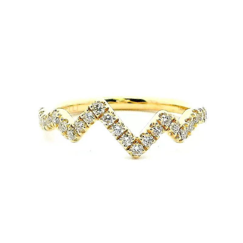 Fashion Rings with Initial Charms in Silver - Plated Metal for a Custom Accessory14K Yellow Gold 0.34cttw. Diamond Heartbeat Fashion Ring