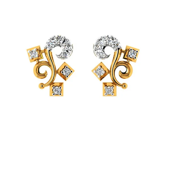 Heart - Shaped Women's Diamond Rings in Rose Gold for a Romantic and Symbolic Gift14KT (585) Yellow Gold Earring For Women