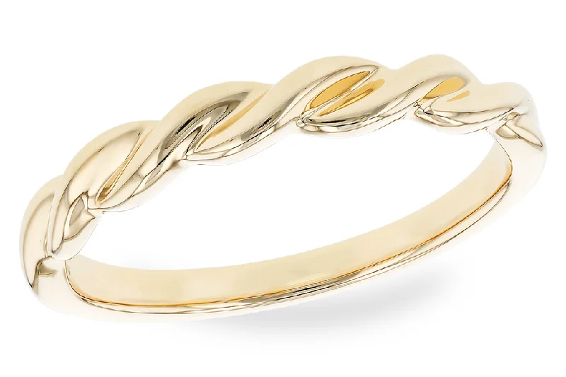 Fashion Rings with Initial Charms in Silver - Plated Metal for a Custom Accessory14K Yellow Gold Twist Band