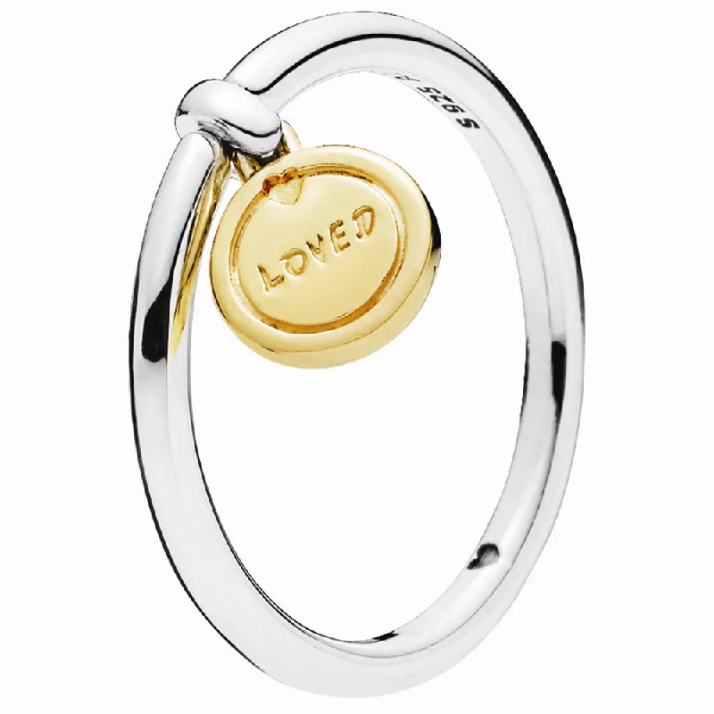 Minimalist Fashion Rings in Stainless Steel with a Single Solitaire CrystalPANDORA Shine Medallion of Love ring