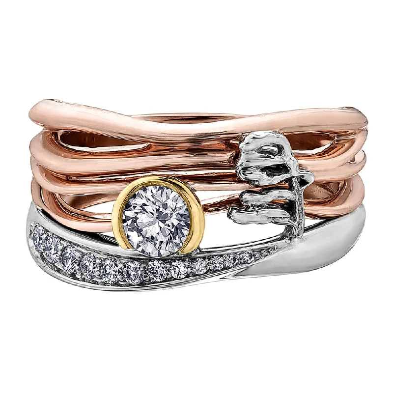 Adjustable Women's Diamond Rings with a Flexible Band for a Comfortable and Custom FitSummer Canadian Sunset Diamond Ring