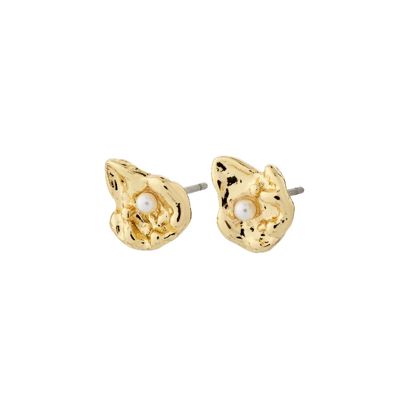 Magnetic - Back Stud Earrings in Black for Easy and Comfortable WearINAYA earrings gold-plated