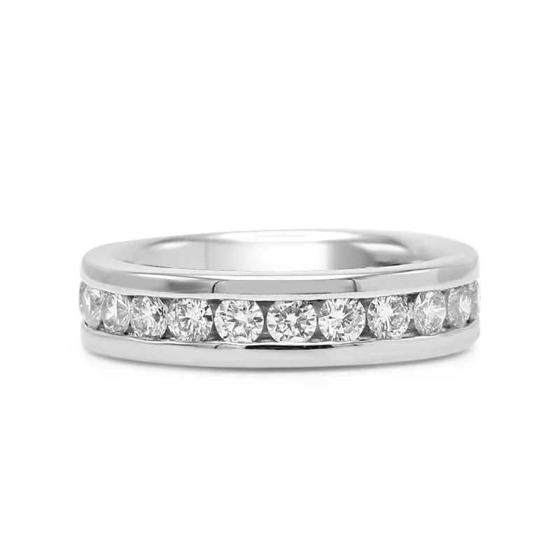 Art Deco - Inspired Women's Diamond Rings with Geometric Designs and Baguette - Cut DiamondsBrilliant Cut 1.50ct Full Diamond Channel Set Eternity Ring - Platinum