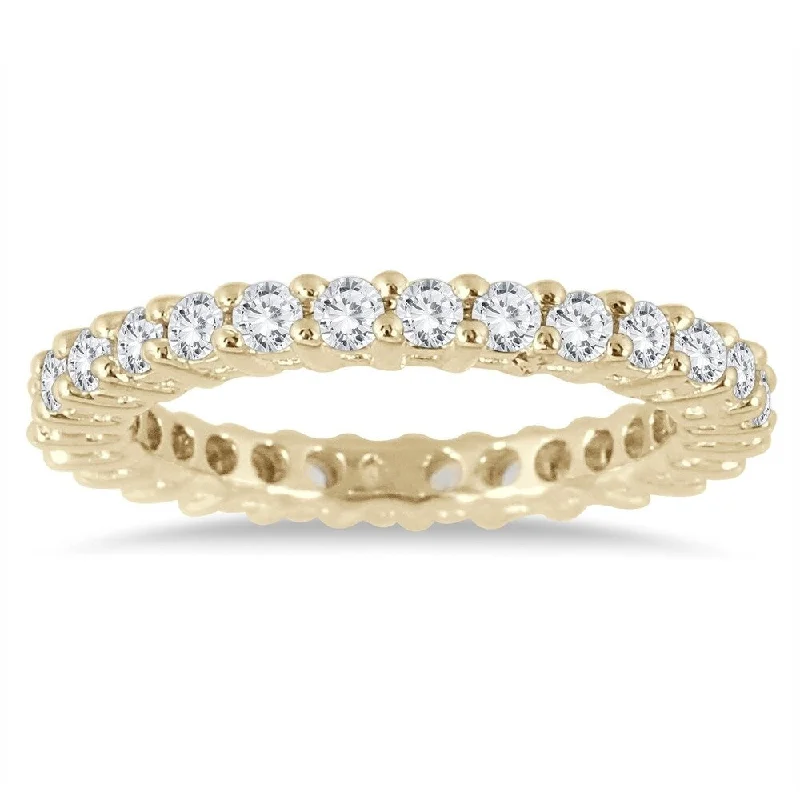 Women's Diamond Rings with Sapphire Accents in Blue for a Colorful and Sophisticated Touch1 Carat TW Diamond Eternity Band in 14K Yellow Gold