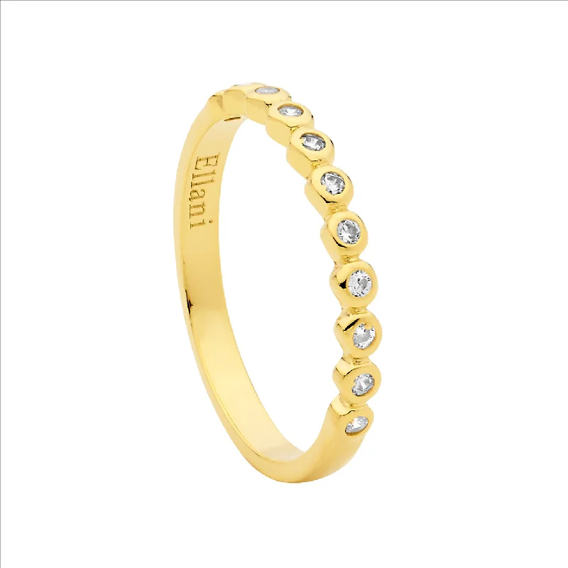 Fashion Rings with Zodiac Symbols in Gold - Filled Metal for a Personalized TouchEllani Yellow Gold Plated Ring With Bezel Set Cz