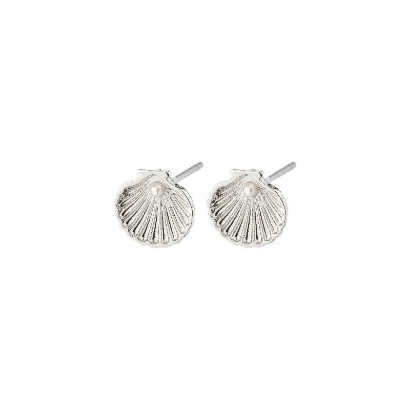 Rhinestone - Embellished Crown - Shaped Stud Earrings for a Princess - Inspired LookOPAL seashell earrings silver-plated